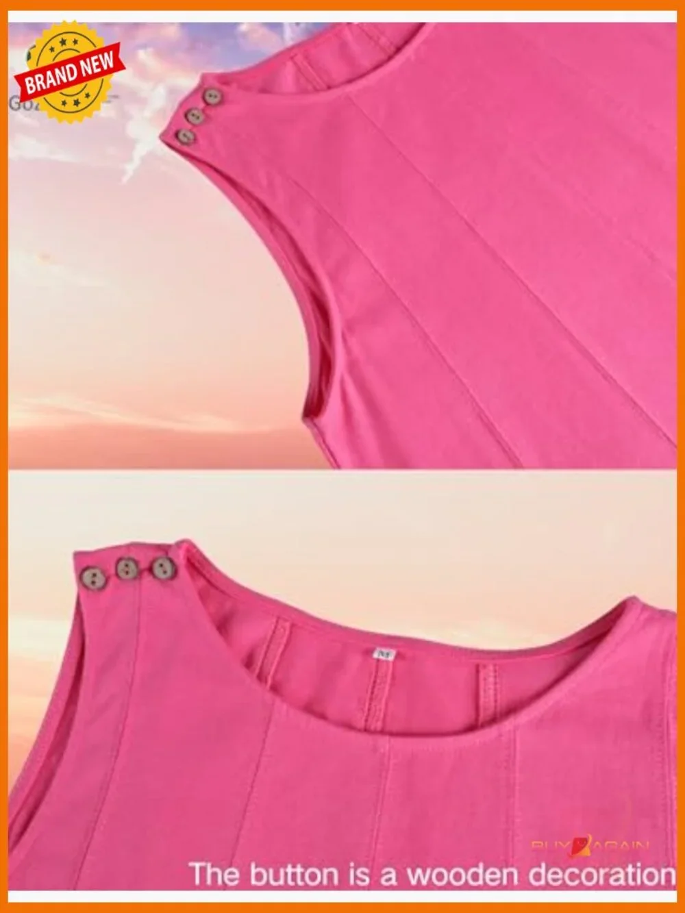 Sleeveless Tank Top and High Waist Shorts Matching Set with Pockets